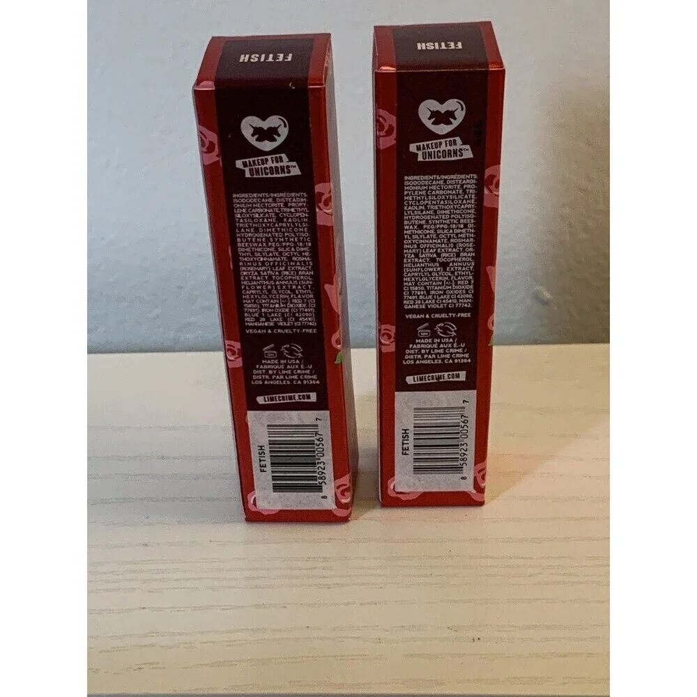 2X LIME CRIME Matte Velvetines Liquid Lipstick FETISH Deep Plum Purple NIB NEW